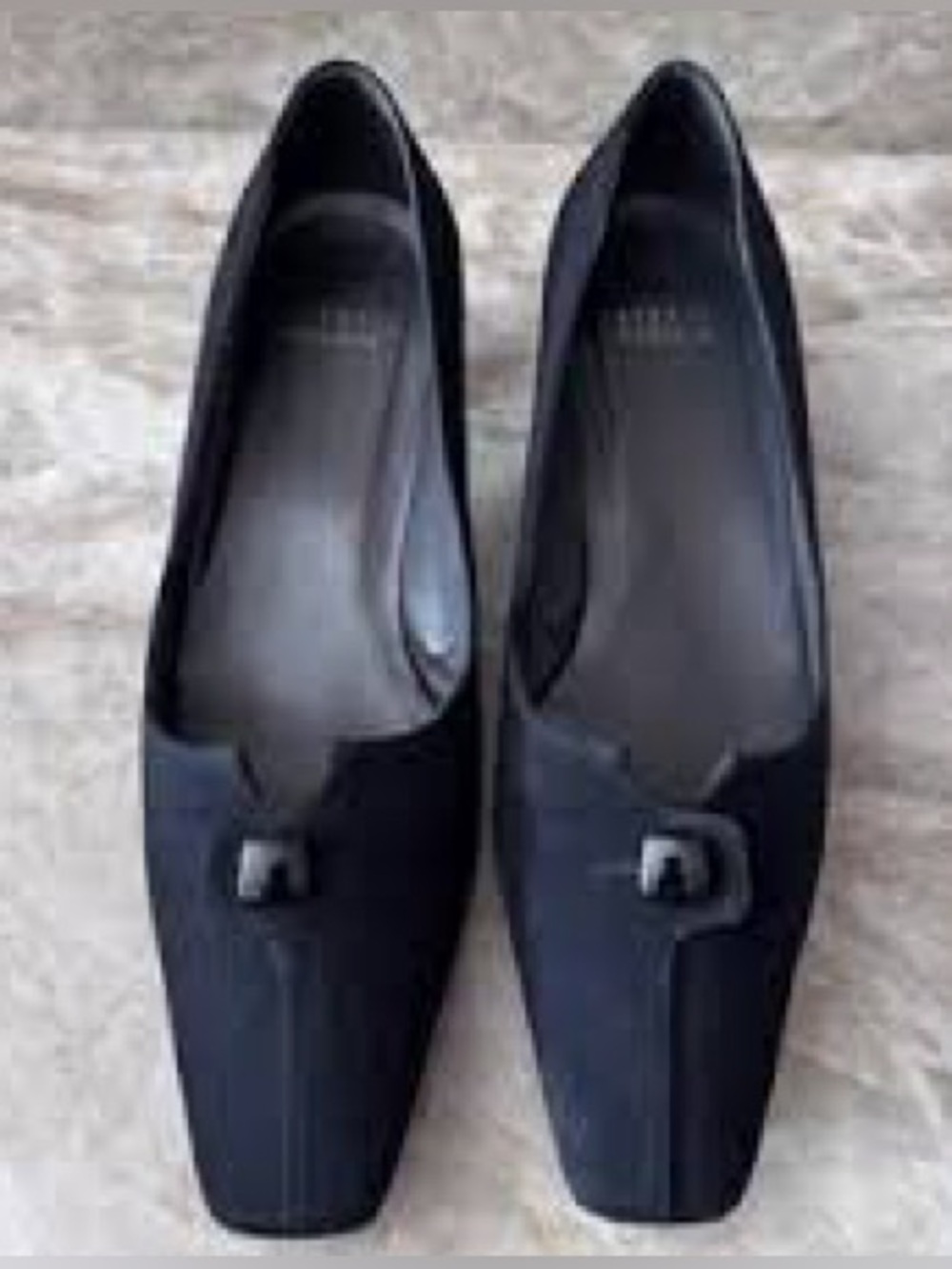 Stuart Weitzman Heels Pumps Shoes Buttondown Black Crepe Career Wear To Work 9N